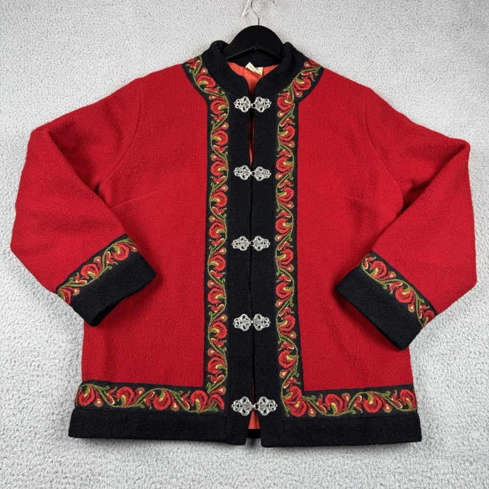 Vintage Firda Evebofoss Jacket Women 44 Wool Norway Nordic Cardigan Sweater Coat
